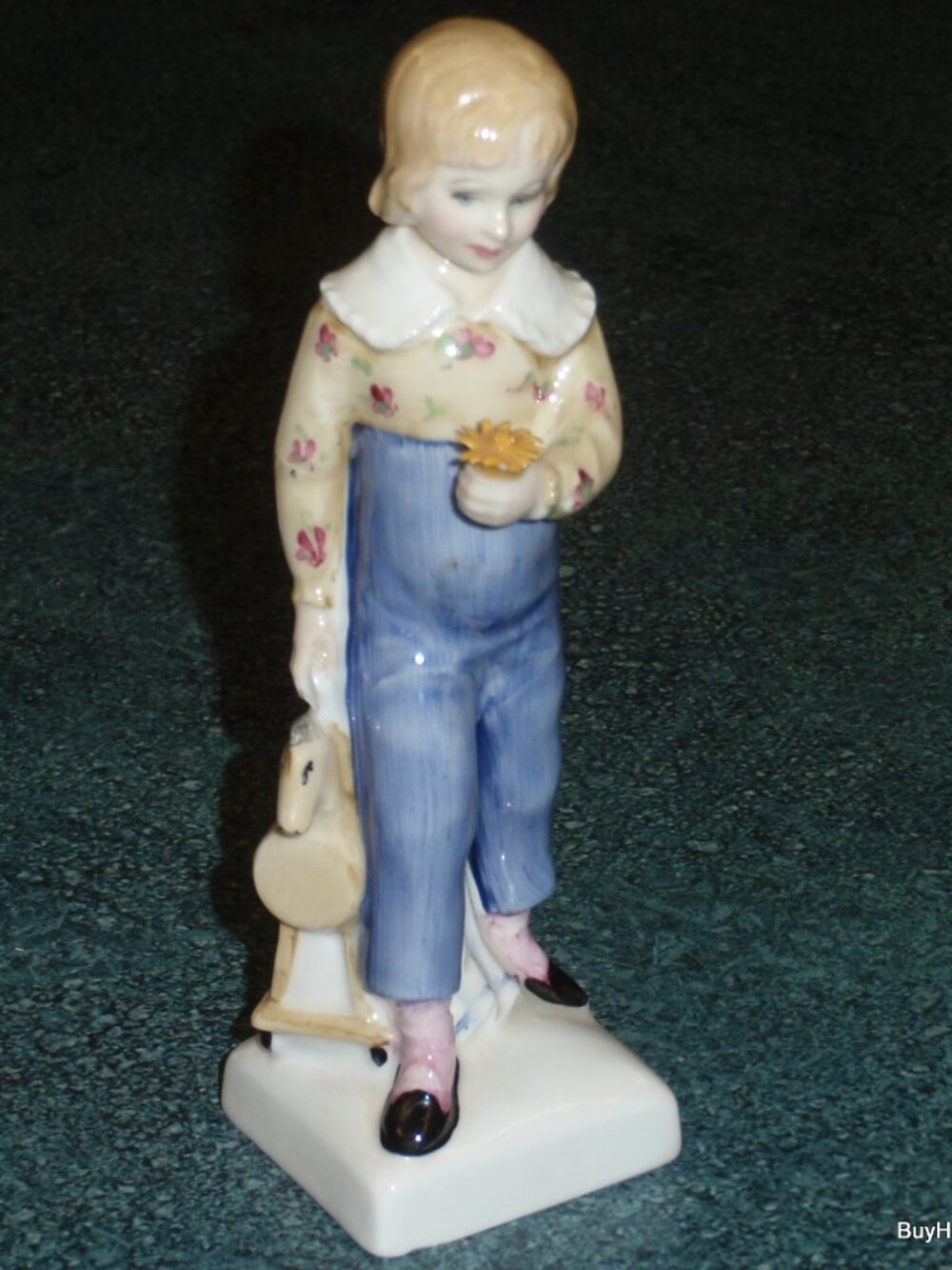 "Tom" Royal Doulton Figurine HN2864 Kate Greenaway Boy With Toy Horse & Flower